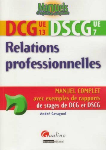 Relations professionnelles DCG 13 DSCG 7 : Manuel complet avec exemples de rapports de stages de DCG et DSCG